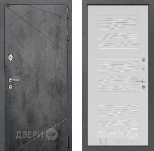 Входная металлическая Дверь Лабиринт (LABIRINT) Лофт 06 Белое дерево в Черноголовке