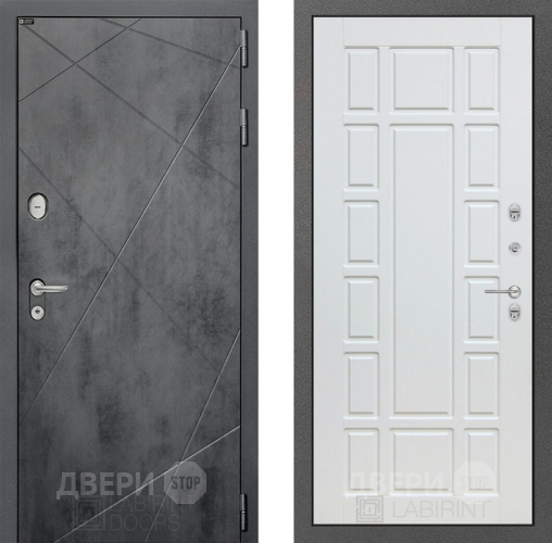 Входная металлическая Дверь Лабиринт (LABIRINT) Лофт 12 Белое дерево в Черноголовке