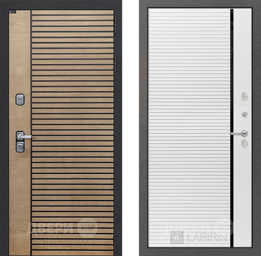 Входная металлическая Дверь Лабиринт (LABIRINT) Ritm 22 Белый софт в Черноголовке
