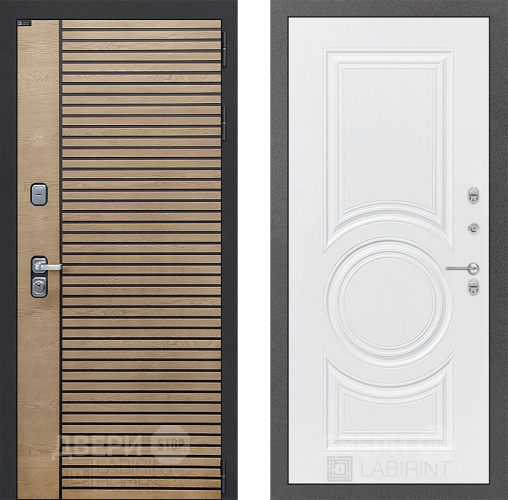 Входная металлическая Дверь Лабиринт (LABIRINT) Ritm 23 Белый софт в Черноголовке