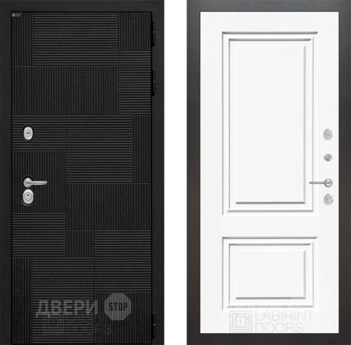 Входная металлическая Дверь Лабиринт (LABIRINT) Pazl 26 Белый (RAL-9003) в Черноголовке
