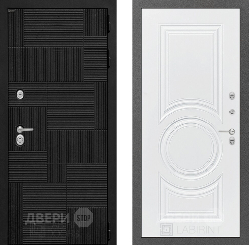 Входная металлическая Дверь Лабиринт (LABIRINT) Pazl 23 Белый софт в Черноголовке