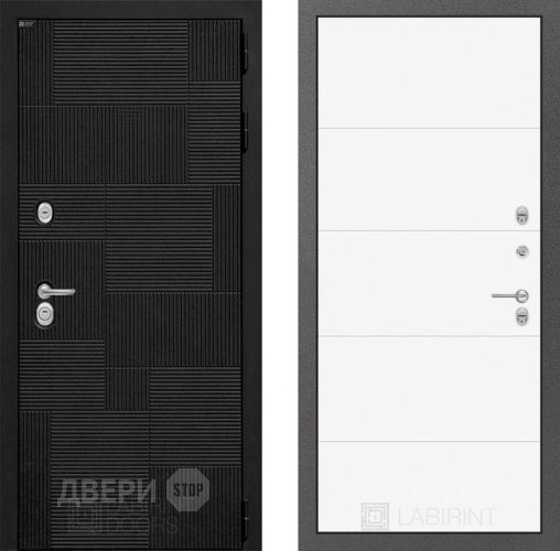 Входная металлическая Дверь Лабиринт (LABIRINT) Pazl 13 Белый софт в Черноголовке