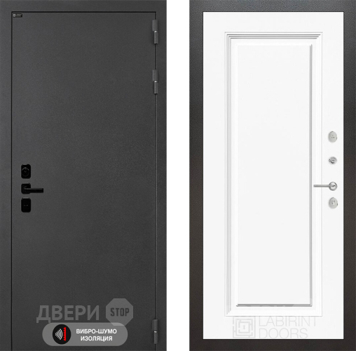 Дверь Лабиринт (LABIRINT) Acustic 27 Белый (RAL-9003) в Черноголовке