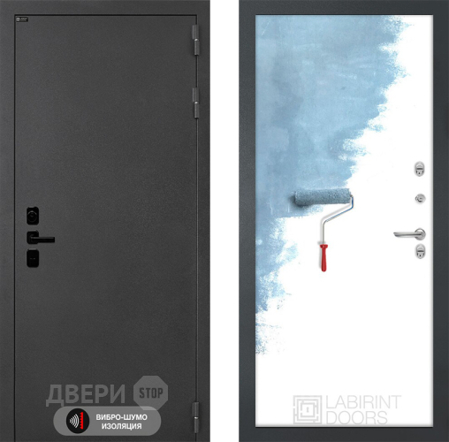 Входная металлическая Дверь Лабиринт (LABIRINT) Acustic 28 Под покраску в Черноголовке