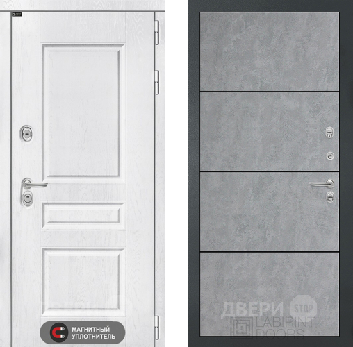Входная металлическая Дверь Лабиринт (LABIRINT) Versal 25 Бетон светлый в Черноголовке