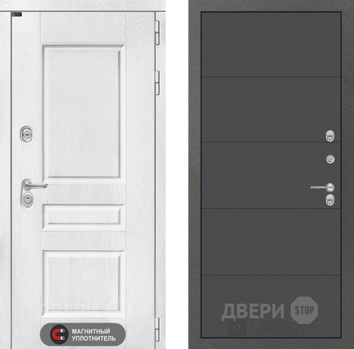 Входная металлическая Дверь Лабиринт (LABIRINT) Versal 13 Графит софт в Черноголовке
