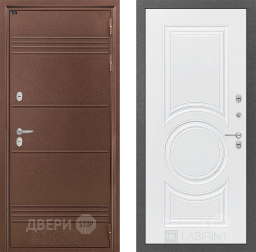 Входная металлическая Дверь Лабиринт (LABIRINT) Термо Лайт 23 Белый софт в Черноголовке