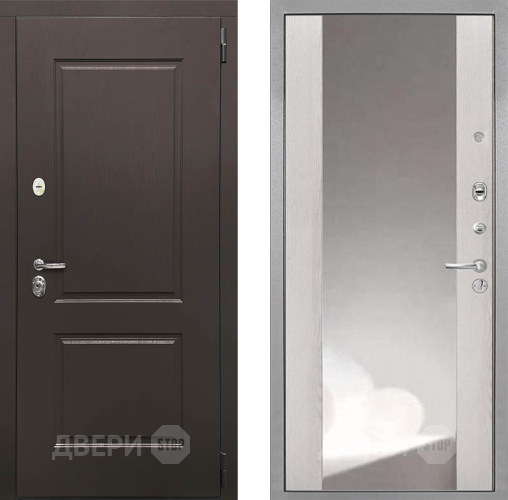 Входная металлическая Дверь Интекрон (INTECRON) Кампо ФЛЗ-516 Зеркало Сосна белая в Черноголовке