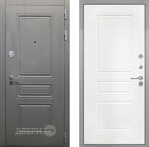 Входная металлическая Дверь Интекрон (INTECRON) Брайтон Графит ФЛ-243 Белый матовый в Черноголовке