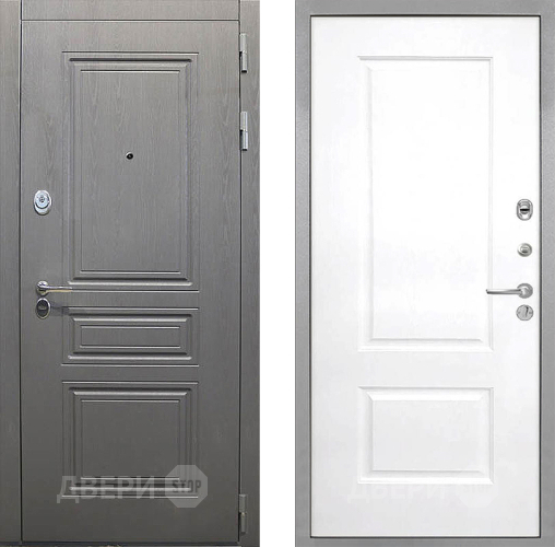 Входная металлическая Дверь Интекрон (INTECRON) Брайтон Графит Альба Роял Вуд белый в Черноголовке
