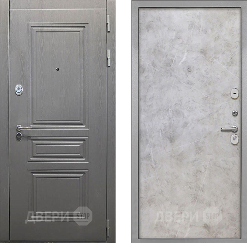 Входная металлическая Дверь Интекрон (INTECRON) Брайтон Графит Гладкая Мрамор светлый в Черноголовке