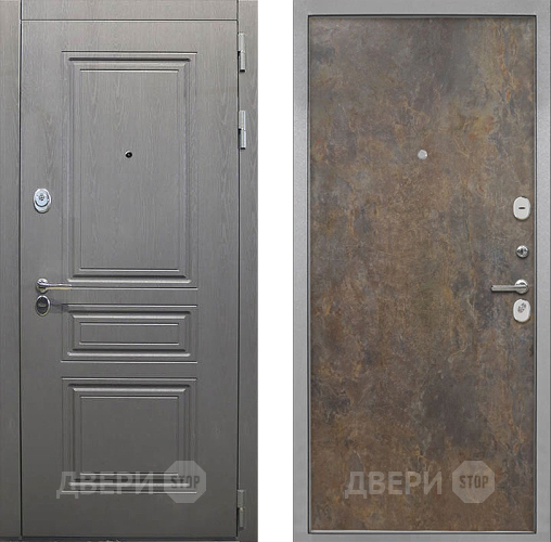Входная металлическая Дверь Интекрон (INTECRON) Брайтон Графит Гладкая Гранж в Черноголовке