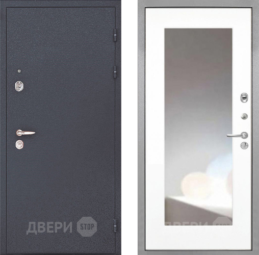 Дверь Интекрон (INTECRON) Колизей ФЛЗ-120-М Зеркало Белый матовый в Черноголовке