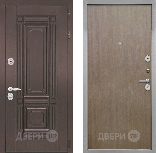 Входная металлическая Дверь Интекрон (INTECRON) Италия Гладкая шпон Венге коричневый в Черноголовке