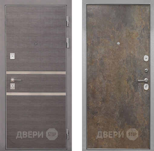 Входная металлическая Дверь Интекрон (INTECRON) Неаполь Гладкая Гранж в Черноголовке