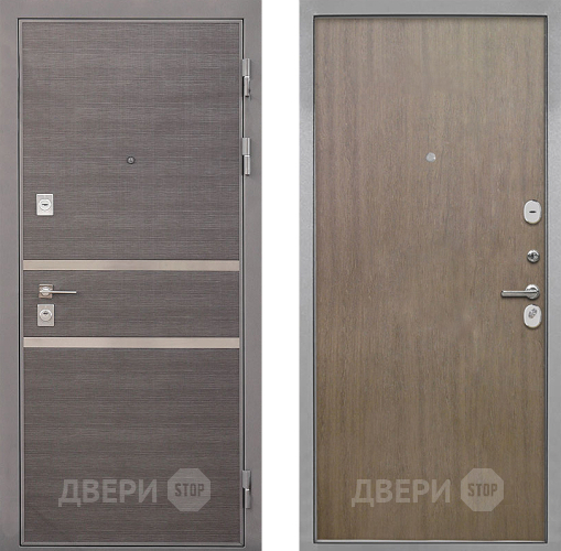 Входная металлическая Дверь Интекрон (INTECRON) Неаполь Гладкая шпон Венге коричневый в Черноголовке
