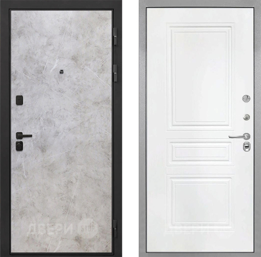 Входная металлическая Дверь Интекрон (INTECRON) Профит Black Мрамор Светлый ФЛ-243 Белый матовый в Черноголовке