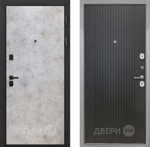 Дверь Интекрон (INTECRON) Профит Black Мрамор Светлый ФЛ-295 Лофт черный в Черноголовке