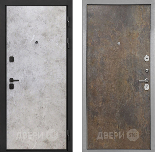 Входная металлическая Дверь Интекрон (INTECRON) Профит Black Мрамор Светлый Гладкая Гранж в Черноголовке