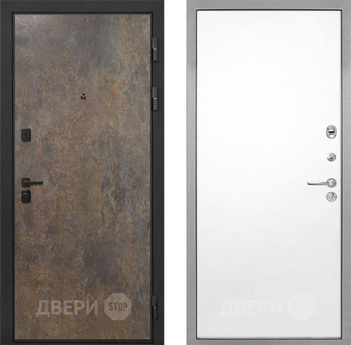 Входная металлическая Дверь Интекрон (INTECRON) Профит Black Гранж Гладкая Силк Сноу в Черноголовке