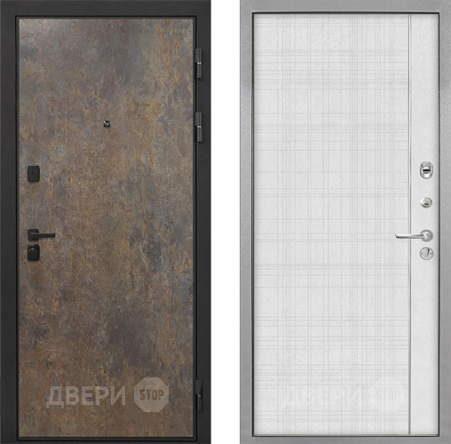 Входная металлическая Дверь Интекрон (INTECRON) Профит Black Гранж В-07 с молдингом Лофт белый в Черноголовке