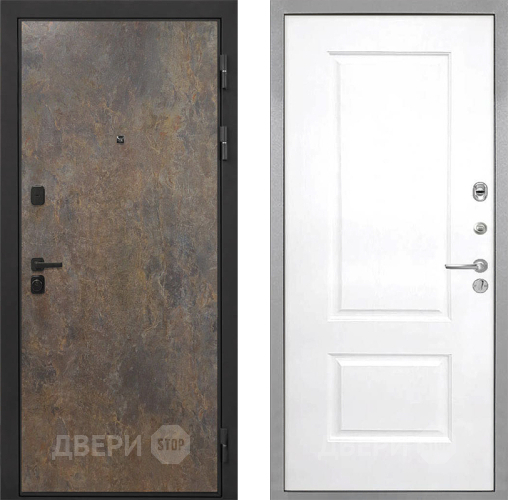 Входная металлическая Дверь Интекрон (INTECRON) Профит Black Гранж Альба Роял Вуд белый в Черноголовке