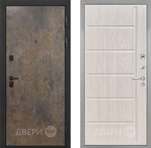 Входная металлическая Дверь Интекрон (INTECRON) Профит Black Гранж ФЛ-102 Сосна белая в Черноголовке