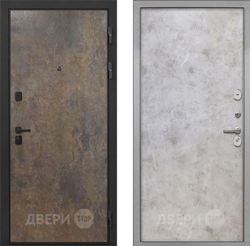 Входная металлическая Дверь Интекрон (INTECRON) Профит Black Гранж Гладкая Мрамор светлый в Черноголовке
