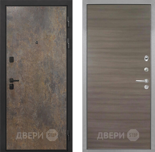Входная металлическая Дверь Интекрон (INTECRON) Профит Black Гранж Гладкая Дуб тоскано поперечный в Черноголовке
