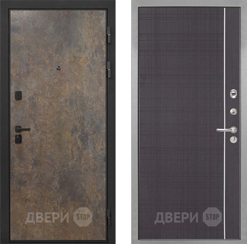 Входная металлическая Дверь Интекрон (INTECRON) Профит Black Гранж В-07 с молдингом Венге в Черноголовке