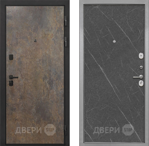 Входная металлическая Дверь Интекрон (INTECRON) Профит Black Гранж Гладкая Гранит лава оникс в Черноголовке