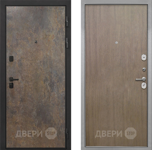 Входная металлическая Дверь Интекрон (INTECRON) Профит Black Гранж Гладкая шпон Венге коричневый в Черноголовке