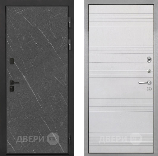 Входная металлическая Дверь Интекрон (INTECRON) Профит Black Гранит Лава Оникс ФЛ-316 Белый ясень в Черноголовке