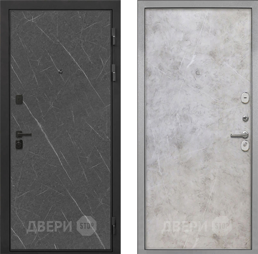 Входная металлическая Дверь Интекрон (INTECRON) Профит Black Гранит Лава Оникс Гладкая Мрамор светлый в Черноголовке