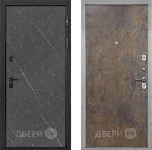 Входная металлическая Дверь Интекрон (INTECRON) Профит Black Гранит Лава Оникс Гладкая Гранж в Черноголовке