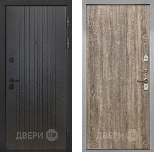 Входная металлическая Дверь Интекрон (INTECRON) Профит Black ФЛ-295 Гладкая Дуб турин в Черноголовке