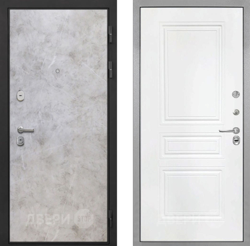Входная металлическая Дверь Интекрон (INTECRON) Гектор Мрамор Светлый ФЛ-243 Белый матовый в Черноголовке
