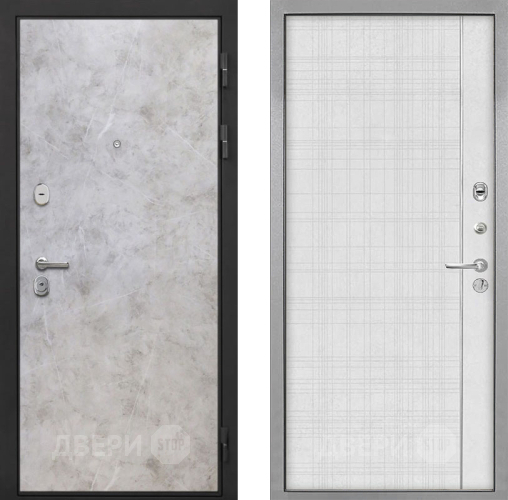 Входная металлическая Дверь Интекрон (INTECRON) Гектор Мрамор Светлый В-07 с молдингом Лофт белый в Черноголовке