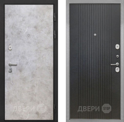 Входная металлическая Дверь Интекрон (INTECRON) Гектор Мрамор Светлый ФЛ-295 Лофт черный в Черноголовке