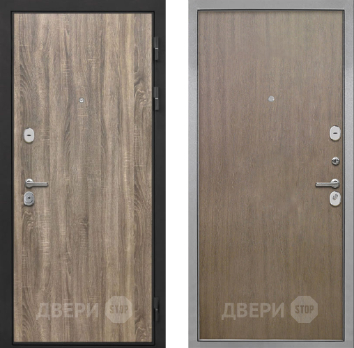 Входная металлическая Дверь Интекрон (INTECRON) Гектор Дуб Турин Гладкая шпон Венге коричневый в Черноголовке