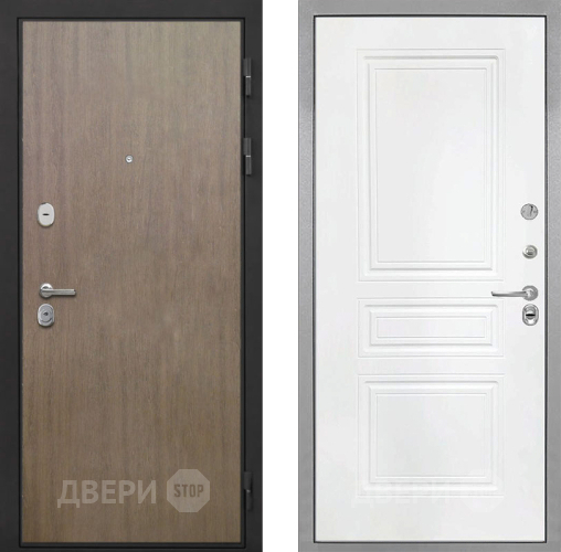 Входная металлическая Дверь Интекрон (INTECRON) Гектор Венге Коричневый ФЛ-243 Белый матовый в Черноголовке