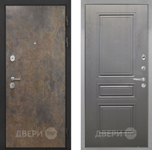 Входная металлическая Дверь Интекрон (INTECRON) Гектор Гранж ФЛ-243 Графит вуд дуб в Черноголовке