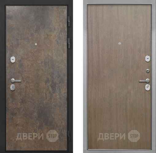 Входная металлическая Дверь Интекрон (INTECRON) Гектор Гранж Гладкая шпон Венге коричневый в Черноголовке