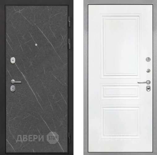 Входная металлическая Дверь Интекрон (INTECRON) Гектор Гранит Лава Оникс ФЛ-243 Белый матовый в Черноголовке