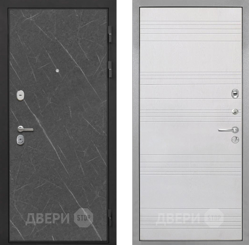 Входная металлическая Дверь Интекрон (INTECRON) Гектор Гранит Лава Оникс ФЛ-316 Белый ясень в Черноголовке
