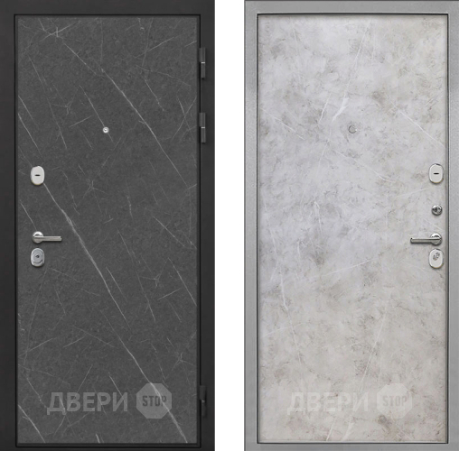Входная металлическая Дверь Интекрон (INTECRON) Гектор Гранит Лава Оникс Гладкая Мрамор светлый в Черноголовке