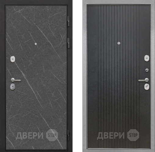 Входная металлическая Дверь Интекрон (INTECRON) Гектор Гранит Лава Оникс ФЛ-295 Лофт черный в Черноголовке