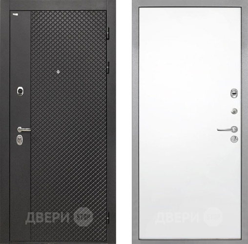 Входная металлическая Дверь Интекрон (INTECRON) Олимпия Black 4К Гладкая Силк Сноу в Черноголовке