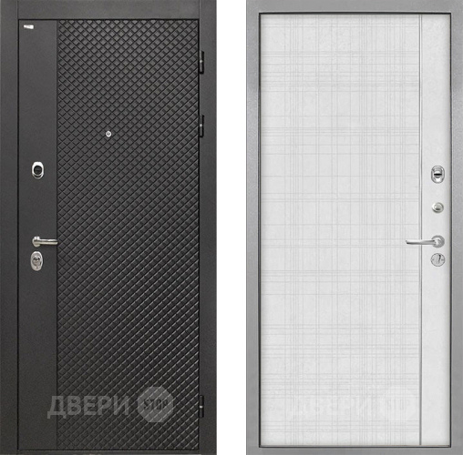 Входная металлическая Дверь Интекрон (INTECRON) Олимпия Black 4К В-07 с молдингом Лофт белый в Черноголовке